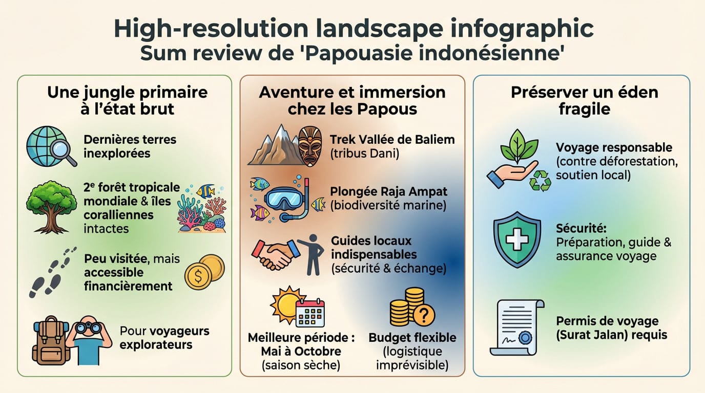 Infographie sur le voyage en Papouasie indonésienne et la biodiversité